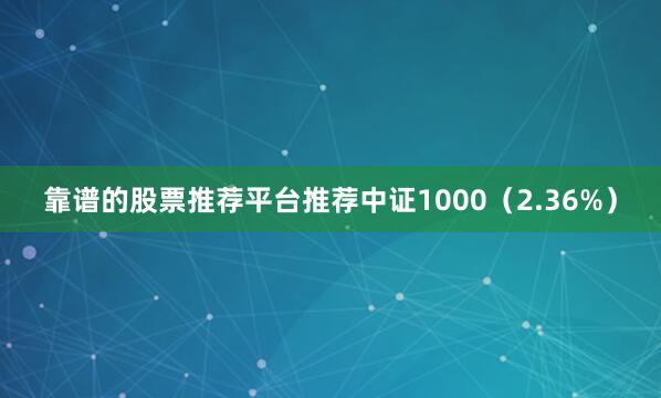 靠谱的股票推荐平台推荐中证1000（2.36%）